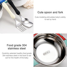 Load image into Gallery viewer, 304 Stainless Steel Children Car Dinner Plate, Red, Blue, Blue (removable and washable)
