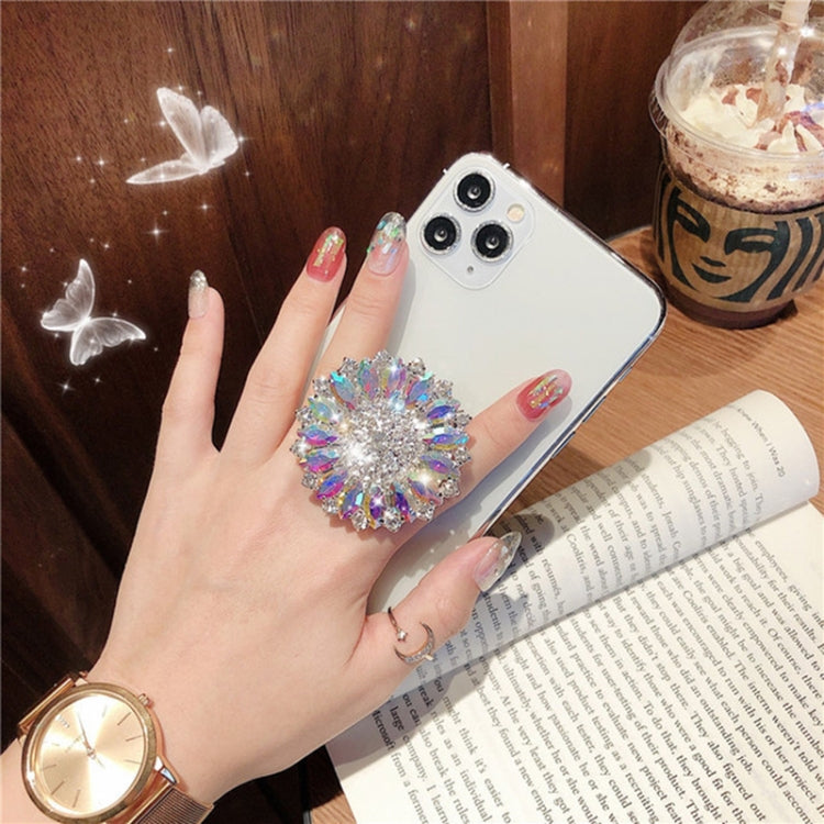 2 PCS Lazy Man Live Shooting Mobile Phone Rotating Ring Buckle Holder, Big Diamond, Small Diamond, Colorful Full Diamond, Square, Satellite Long Diamond, Flower Long Diamond, Full of Pearls, Round Pearl, Five Pearl