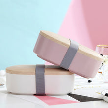 Load image into Gallery viewer, Oval Simple Lunch Box Wooden Sushi Sealed Leak-proof Lunch Box with Cutlery, Single-layer