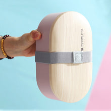 Load image into Gallery viewer, Oval Simple Lunch Box Wooden Sushi Sealed Leak-proof Lunch Box with Cutlery, Single-layer