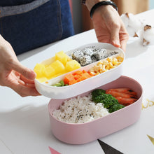 Load image into Gallery viewer, Oval Simple Lunch Box Wooden Sushi Sealed Leak-proof Lunch Box with Cutlery, Single-layer