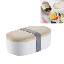 Load image into Gallery viewer, Oval Simple Lunch Box Wooden Sushi Sealed Leak-proof Lunch Box with Cutlery, Single-layer