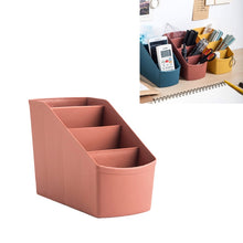 Load image into Gallery viewer, Home Office Plastic Storage Box Desktop Student Stationery Rack Cosmetic Box, Dark Flesh, Dark Blue, Yellow