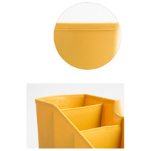 Load image into Gallery viewer, Home Office Plastic Storage Box Desktop Student Stationery Rack Cosmetic Box, Dark Flesh, Dark Blue, Yellow
