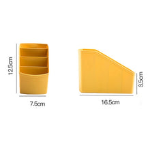 Load image into Gallery viewer, Home Office Plastic Storage Box Desktop Student Stationery Rack Cosmetic Box, Dark Flesh, Dark Blue, Yellow