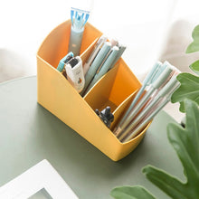Load image into Gallery viewer, Home Office Plastic Storage Box Desktop Student Stationery Rack Cosmetic Box, Dark Flesh, Dark Blue, Yellow