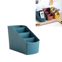Load image into Gallery viewer, Home Office Plastic Storage Box Desktop Student Stationery Rack Cosmetic Box, Dark Flesh, Dark Blue, Yellow