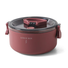 Load image into Gallery viewer, Round Portable Insulation Partitioned Lunch Box Student Office Workers Heated Microwave Oven Bento Box, Single Layer, Double Layer