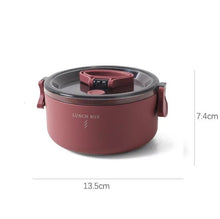 Load image into Gallery viewer, Round Portable Insulation Partitioned Lunch Box Student Office Workers Heated Microwave Oven Bento Box, Single Layer, Double Layer