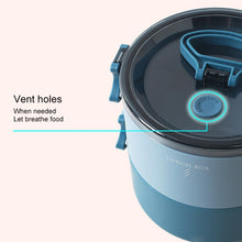 Load image into Gallery viewer, Round Portable Insulation Partitioned Lunch Box Student Office Workers Heated Microwave Oven Bento Box, Single Layer, Double Layer