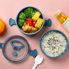 Load image into Gallery viewer, Round Portable Insulation Partitioned Lunch Box Student Office Workers Heated Microwave Oven Bento Box, Single Layer, Double Layer