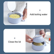 Load image into Gallery viewer, 6 in 1 Student Instant Noodle Bowl Bamboo Fiber Canteen Cutlery Set, Beige, Black, Pink, Blue