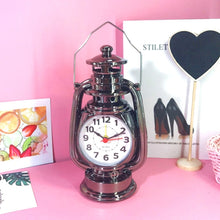 Load image into Gallery viewer, Retro Table Oil Lamp Small Alarm Clock Desktop Table Clock Living Room Decoration Supplies Office Craft Jewelry, Silver, Bronze, Ebony