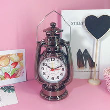 Load image into Gallery viewer, Retro Table Oil Lamp Small Alarm Clock Desktop Table Clock Living Room Decoration Supplies Office Craft Jewelry, Silver, Bronze, Ebony