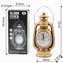 Load image into Gallery viewer, Retro Table Oil Lamp Small Alarm Clock Desktop Table Clock Living Room Decoration Supplies Office Craft Jewelry, Silver, Bronze, Ebony