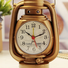 Load image into Gallery viewer, Retro Table Oil Lamp Small Alarm Clock Desktop Table Clock Living Room Decoration Supplies Office Craft Jewelry, Silver, Bronze, Ebony