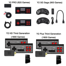 Load image into Gallery viewer, Wireless Doubles HDMI TV Mini Game Console, Y2 PRO (620 Games), Y2 SG Sega (900 Games), Y2 HD V3.0 (1800 Games), Y2 Plus V3.0 (1800 Games)