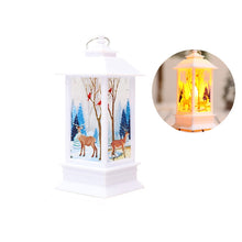 Load image into Gallery viewer, Christmas Flame Lantern Christmas Decoration LED Luminous Ornament Candlestick Lamp, White Elk, White Snowman, Red Santa, Bronze Elk, Bronze Snowman, Bronze Santa, White Angel, Large 77 x 77 x 195mm