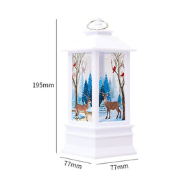 Christmas Flame Lantern Christmas Decoration LED Luminous Ornament Candlestick Lamp, White Elk, White Snowman, Red Santa, Bronze Elk, Bronze Snowman, Bronze Santa, White Angel, Large 77 x 77 x 195mm