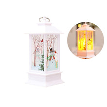 Load image into Gallery viewer, Christmas Flame Lantern Christmas Decoration LED Luminous Ornament Candlestick Lamp, White Elk, White Snowman, Red Santa, Bronze Elk, Bronze Snowman, Bronze Santa, White Angel, Large 77 x 77 x 195mm