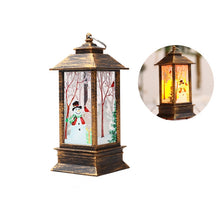 Load image into Gallery viewer, Christmas Flame Lantern Christmas Decoration LED Luminous Ornament Candlestick Lamp, White Elk, White Snowman, Red Santa, Bronze Elk, Bronze Snowman, Bronze Santa, White Angel, Large 77 x 77 x 195mm
