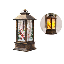 Load image into Gallery viewer, Christmas Flame Lantern Christmas Decoration LED Luminous Ornament Candlestick Lamp, White Elk, White Snowman, Red Santa, Bronze Elk, Bronze Snowman, Bronze Santa, White Angel, Large 77 x 77 x 195mm