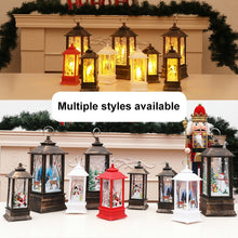 Load image into Gallery viewer, Christmas Flame Lantern Christmas Decoration LED Luminous Ornament Candlestick Lamp, White Elk, White Snowman, Red Santa, Bronze Elk, Bronze Snowman, Bronze Santa, White Angel, Large 77 x 77 x 195mm