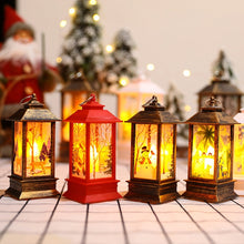Load image into Gallery viewer, Christmas Flame Lantern Christmas Decoration LED Luminous Ornament Candlestick Lamp, White Elk, White Snowman, Red Santa, Bronze Elk, Bronze Snowman, Bronze Santa, White Angel, Large 77 x 77 x 195mm