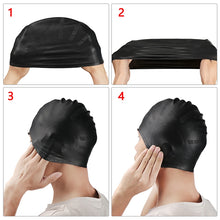 Load image into Gallery viewer, Silicone Ear Protection Waterproof Swimming Cap for Adults with Long Hair