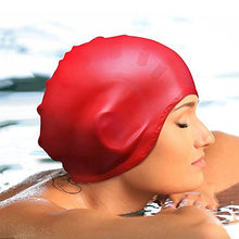 Load image into Gallery viewer, Silicone Ear Protection Waterproof Swimming Cap for Adults with Long Hair