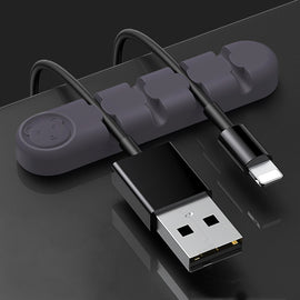 5 PCS 4 Holes Bear Silicone Desktop Data Cable Organizing And Fixing Device, 4 Holes