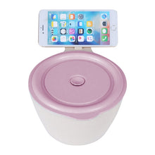 Load image into Gallery viewer, Wheat Fiber Instant Noodle Bowl Creative and Convenient Sealed Lunch Box with Mobile Phone Holder, Pink, Blue, Green