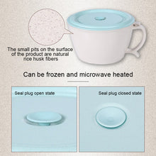 Load image into Gallery viewer, Wheat Fiber Instant Noodle Bowl Creative and Convenient Sealed Lunch Box with Mobile Phone Holder, Pink, Blue, Green