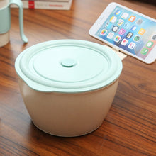 Load image into Gallery viewer, Wheat Fiber Instant Noodle Bowl Creative and Convenient Sealed Lunch Box with Mobile Phone Holder, Pink, Blue, Green