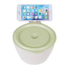 Load image into Gallery viewer, Wheat Fiber Instant Noodle Bowl Creative and Convenient Sealed Lunch Box with Mobile Phone Holder, Pink, Blue, Green