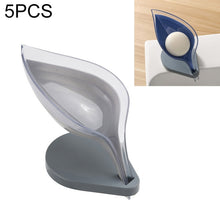 Load image into Gallery viewer, 5 PCS Creative Bathroom Free Punching Sucker Transparent Leaf Drain Soap Storage Box