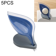 Load image into Gallery viewer, 5 PCS Creative Bathroom Free Punching Sucker Transparent Leaf Drain Soap Storage Box