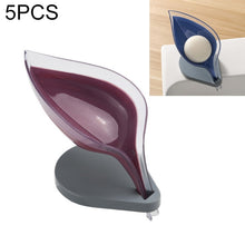 Load image into Gallery viewer, 5 PCS Creative Bathroom Free Punching Sucker Transparent Leaf Drain Soap Storage Box