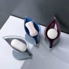Load image into Gallery viewer, 5 PCS Creative Bathroom Free Punching Sucker Transparent Leaf Drain Soap Storage Box