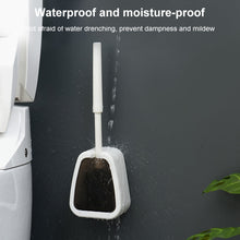 Load image into Gallery viewer, Wall-mounted Toilet Brush Simple No-punching Bathroom Cleaning Brush, White, Black