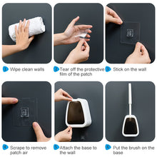 Load image into Gallery viewer, Wall-mounted Toilet Brush Simple No-punching Bathroom Cleaning Brush, White, Black