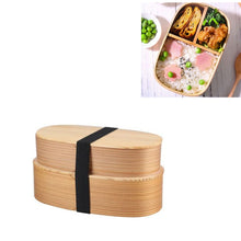 Load image into Gallery viewer, Wood Environmental Protection Tableware Portable Lunch Box Bento Box, Single Layer, Double Layer
