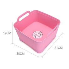 Load image into Gallery viewer, 2 PCS Multifunctional Mobile Sink Kitchen Plastic Vegetable Washing Basket Fruit And Vegetable Storage Drain Basket, Pink, Purple, Green, Blue, White, Dark Gray, Dark Green