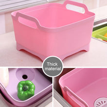 Load image into Gallery viewer, 2 PCS Multifunctional Mobile Sink Kitchen Plastic Vegetable Washing Basket Fruit And Vegetable Storage Drain Basket, Pink, Purple, Green, Blue, White, Dark Gray, Dark Green