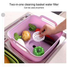 Load image into Gallery viewer, 2 PCS Multifunctional Mobile Sink Kitchen Plastic Vegetable Washing Basket Fruit And Vegetable Storage Drain Basket, Pink, Purple, Green, Blue, White, Dark Gray, Dark Green