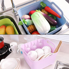 Load image into Gallery viewer, 2 PCS Multifunctional Mobile Sink Kitchen Plastic Vegetable Washing Basket Fruit And Vegetable Storage Drain Basket, Pink, Purple, Green, Blue, White, Dark Gray, Dark Green