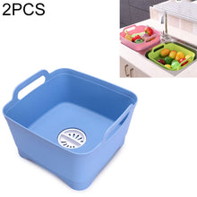 Load image into Gallery viewer, 2 PCS Multifunctional Mobile Sink Kitchen Plastic Vegetable Washing Basket Fruit And Vegetable Storage Drain Basket, Pink, Purple, Green, Blue, White, Dark Gray, Dark Green