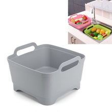 Load image into Gallery viewer, 2 PCS Multifunctional Mobile Sink Kitchen Plastic Vegetable Washing Basket Fruit And Vegetable Storage Drain Basket, Pink, Purple, Green, Blue, White, Dark Gray, Dark Green