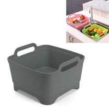 Load image into Gallery viewer, 2 PCS Multifunctional Mobile Sink Kitchen Plastic Vegetable Washing Basket Fruit And Vegetable Storage Drain Basket, Pink, Purple, Green, Blue, White, Dark Gray, Dark Green