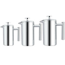 Load image into Gallery viewer, 304 Stainless Steel French Pressure Coffee Pot Hand Made Tea Pot, 350ml, 800ml, 1000ml